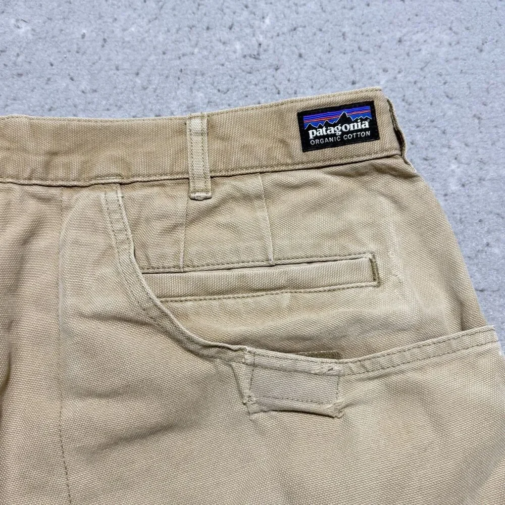 Patagonia Stand Up Shorts Men’s 34 Tan Organic Cotton Canvas 6”Heritage VTG